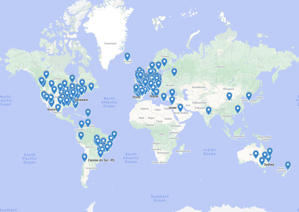 Worldwide locations CTNNB1